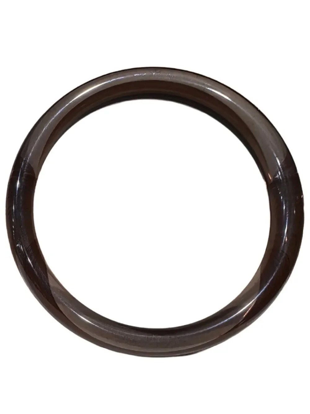 Natural Ice Obsidian Bangle Bracelet 23.23g 62 mm ID Smoky Black Gemstone Certie